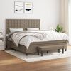 vidaXL Sommier &agrave; lattes de lit avec matelas Taupe 160x200 cm Tissu