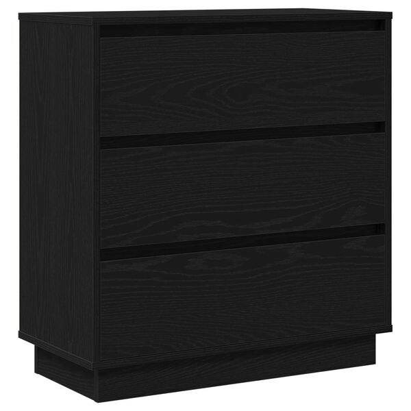 vidaXL Cabinet de chevet avec tiroir Ch&ecirc;ne noir 71 x 34,5 x 75 cm