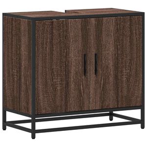 vidaXL Armoire de lavabo de salle de bain ch&ecirc;ne marron 65x33x60 cm