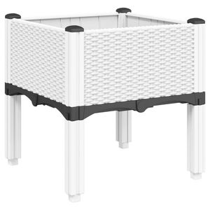 vidaXL Jardini&egrave;re avec pieds blanc 40x40x42 cm PP