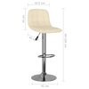 vidaXL Tabourets de bar lot de 2 cr&egrave;me tissu