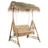 vidaXL Balancelle 2 places feuilles de palmier et coussin 202cm Bambou