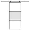 vidaXL Porte coulissante kit de quincaillerie tremp&eacute; verre aluminium