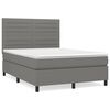 vidaXL Sommier &agrave; lattes de lit avec matelas Gris fonc&eacute; 140x190cm Tissu