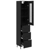 vidaXL Haut Armoire Ch&ecirc;ne noir 34,5 x 34 x 180 cm Bois d'ing&eacute;nierie