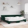 vidaXL Lit de jour avec gigogne et matelas vert fonc&eacute; 90x200cm velours