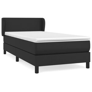 vidaXL Sommier &agrave; lattes de lit avec matelas Noir 80x200cm Similicuir