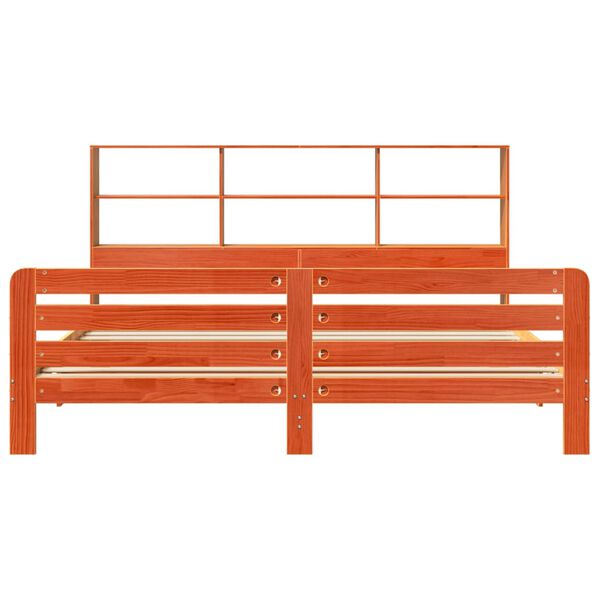vidaXL Cadre de lit sans matelas cire marron 200x200cm bois pin massif