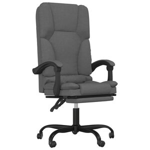 vidaXL Fauteuil de massage inclinable de bureau Gris fonc&eacute; Tissu