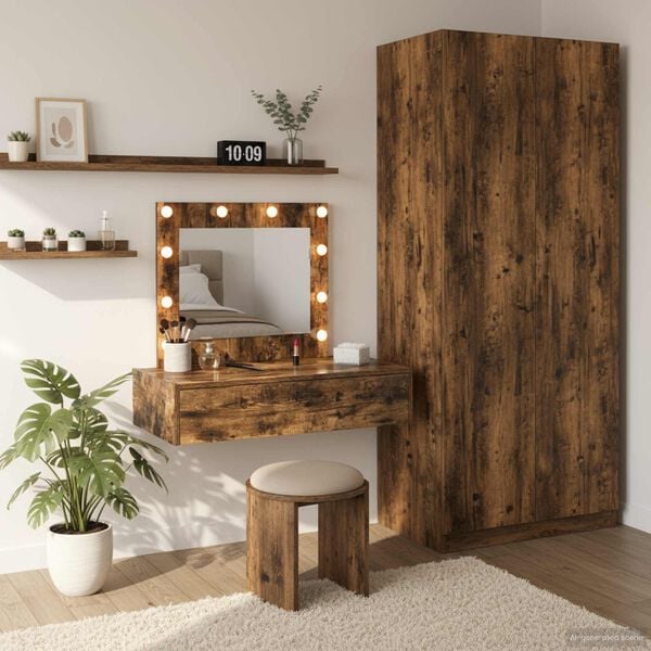 vidaXL Table de Toilette Marron 83 x 40 x 70 cm Bois d'ing&eacute;nierie