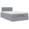 vidaXL Lit ottoman avec matelas gris clair 120x200 cm tissu