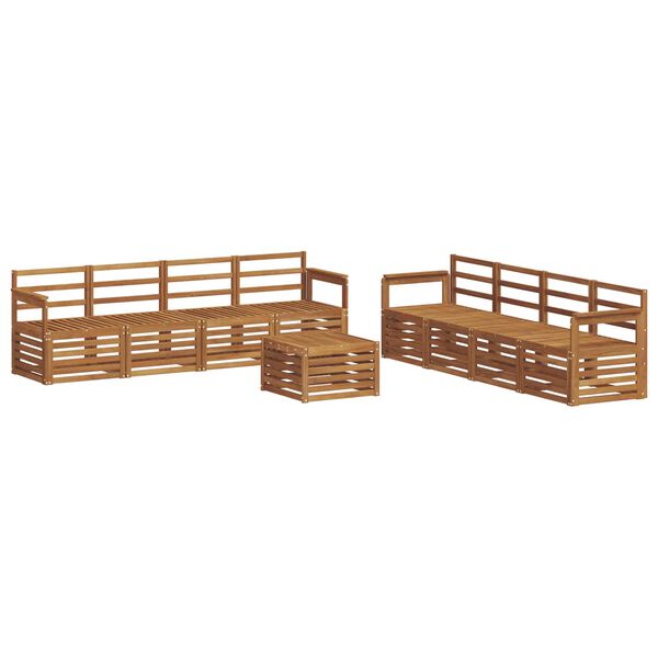 vidaXL Ensembles de canap&eacute;s 9 pcs Naturel Bois d'Acacia Massif