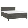 vidaXL Sommier &agrave; lattes de lit et matelas Gris fonc&eacute; 140x190cm Velours