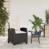 vidaXL Chaise inclinable de jardin avec coussins noir r&eacute;sine tress&eacute;e