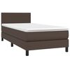 vidaXL Sommier &agrave; lattes de lit et matelas et LED Marron 100x200cm