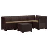 vidaXL Canap&eacute; de Jardin 5 Places avec Coussins Aspect Rotin PP Marron