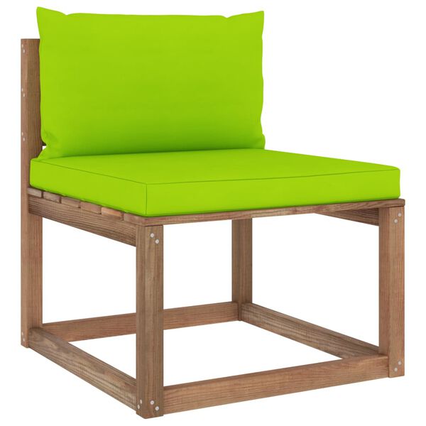 vidaXL Canapé de milieu palette de jardin avec coussins vert vif