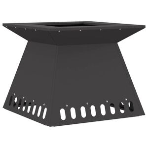 vidaXL Brasero Noir 48 x 48 x 40 cm Acier patin&eacute;