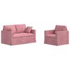 vidaXL Canap&eacute; 2 pcs Rose 138 x 78 x 80 cm Velours