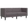 vidaXL Ensemble de canap&eacute; Chesterfield 2 pcs gris similicuir