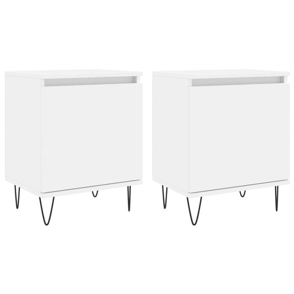 vidaXL Tables de chevet 2 pcs blanc 40x30x50 cm bois d'ingénierie