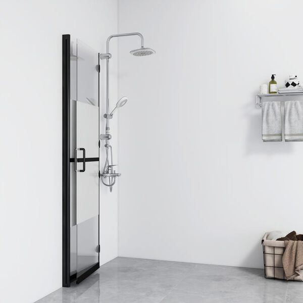 vidaXL Paroi de douche pliable Verre ESG demi-dépoli 100x190 cm