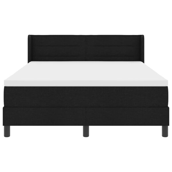 vidaXL Lit &agrave; ressorts avec matelas Noir 200 x 160 cm tissu