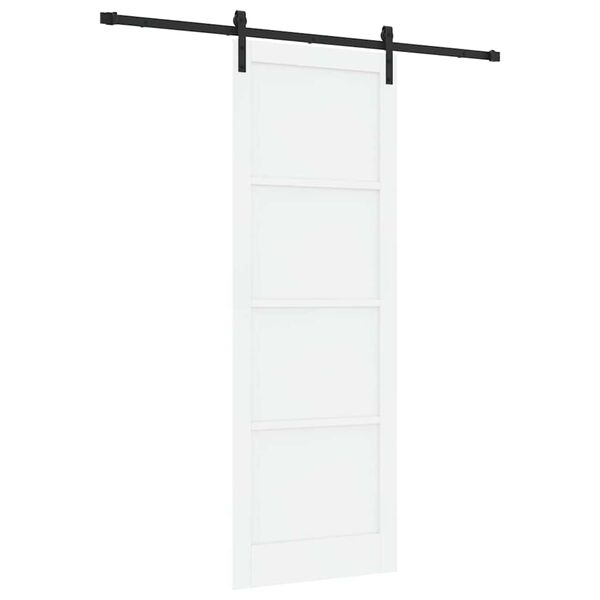 vidaXL Porte coulissante Blanc et Noir 83 x 232 cm Pin massif