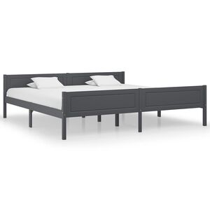 vidaXL Cadre de lit sans matelas bois massif de pin gris 200x200 cm