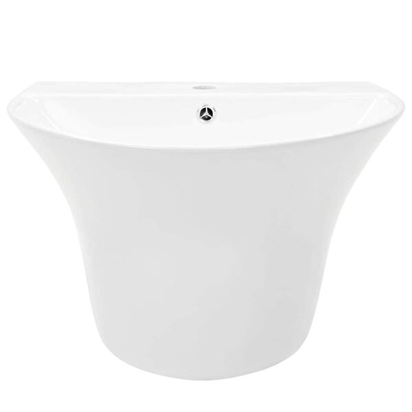 vidaXL Lavabo Blanc 56 x 48 x 42 cm C&eacute;ramique &Eacute;maill&eacute;e