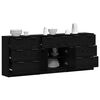 vidaXL Buffet 3 pcs Ch&ecirc;ne noir 181 x 30 x 70 cm Bois d'ing&eacute;nierie