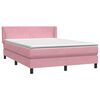 vidaXL Sommier &agrave; lattes de lit avec matelas rose 160x210 cm velours