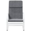 vidaXL Chaise de relaxation avec repose-pied Gris fonc&eacute; Tissu