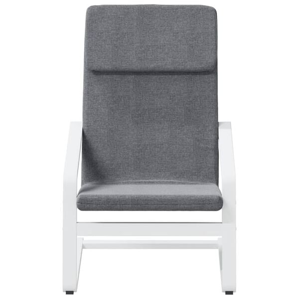 vidaXL Chaise de relaxation avec repose-pied Gris fonc&eacute; Tissu