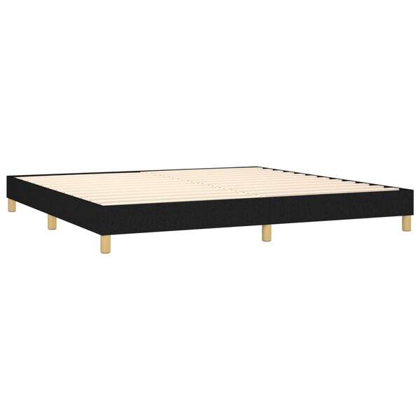 vidaXL Sommier &agrave; lattes de lit avec matelas Noir 200x200 cm Tissu