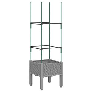 vidaXL Jardini&egrave;re avec treillis gris clair 40x40x142,5 cm PP