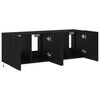 vidaXL Meubles TV muraux avec lumi&egrave;res LED 2 pcs noir 60x35x41 cm