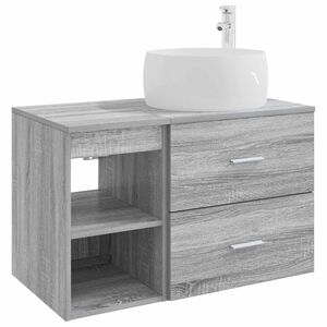 vidaXL Ensemble de mobilier de salle de bain 2 pcs Sonoma gris