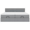 VidaXL Cadre de lit ottoman et matelas gris clair 180x200cm tissu