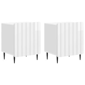vidaXL Cabinet de chevet 2 pcs Blanc brillant 43 x 34,5 x 52 cm