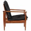 vidaXL Fauteuil noir cuir v&eacute;ritable et bois d'acacia solide