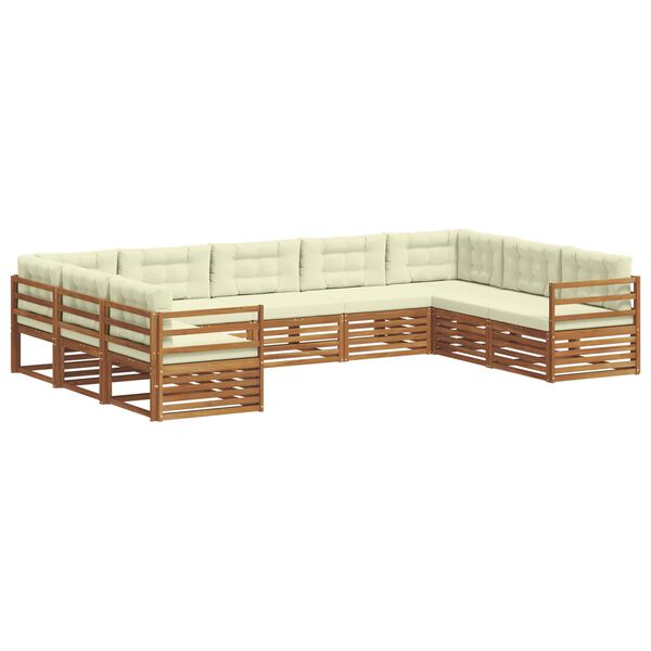 vidaXL Ensembles de canap&eacute;s avec coussin 9 pcs Naturel et Cr&egrave;me