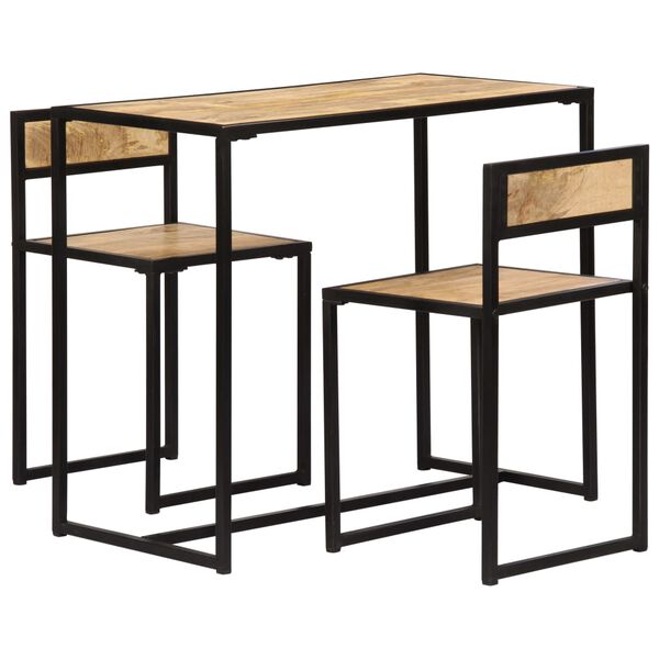 vidaXL Ensemble de salle &agrave; d&icirc;ner 3 pcs Bois de manguier solide