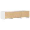 vidaXL Meuble TV blanc brillant 140x40x35,5 cm bois d'ingénierie