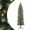 vidaXL Arbre de No&euml;l artificiel slim Vert et blanc 210 cm