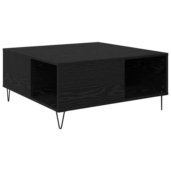 vidaXL Table basse Chêne noir 80 x 80 x 36,5 cm Bois d'ingénierie