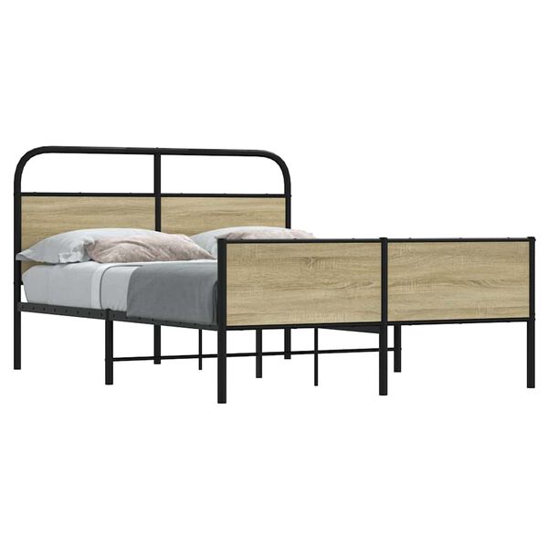 vidaXL Cadre de lit sans matelas 140x200 cm ch&ecirc;ne sonoma