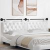 vidaXL T&ecirc;te de lit suspendue Montage mural Blanc 210 x 55 x 7 cm tissu