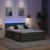 vidaXL Lit avec rangement et LED Gris fonc&eacute; 140 x 200 cm Polyester