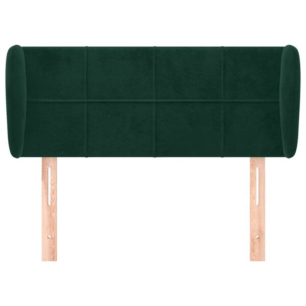 vidaXL Tête de lit avec oreilles Vert foncé 83x23x78/88 cm Velours